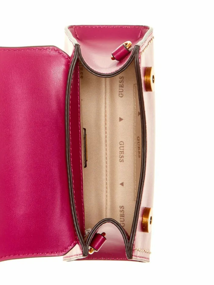 Stephi Mini FoldOver Crossbody Magenta Handbags GUESS Women Stephi Mini FoldOver Crossbody Magenta Handbags GUESS Women