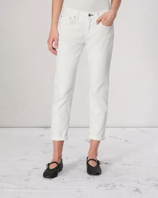 Straight and SlimJeans rag and bone Women Dre Slim Boyfriend Jean Optic White
