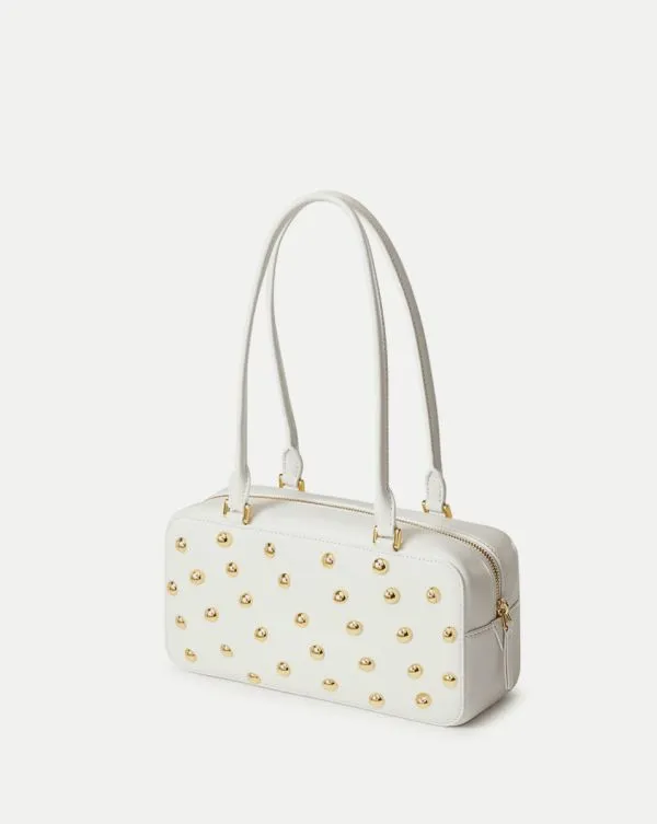 Studded Boxy Shoulder Bag Offwhiteandgold Women Veronica Beard Handbags Studded Boxy Shoulder Bag Offwhiteandgold Women Veronica Beard Handbags