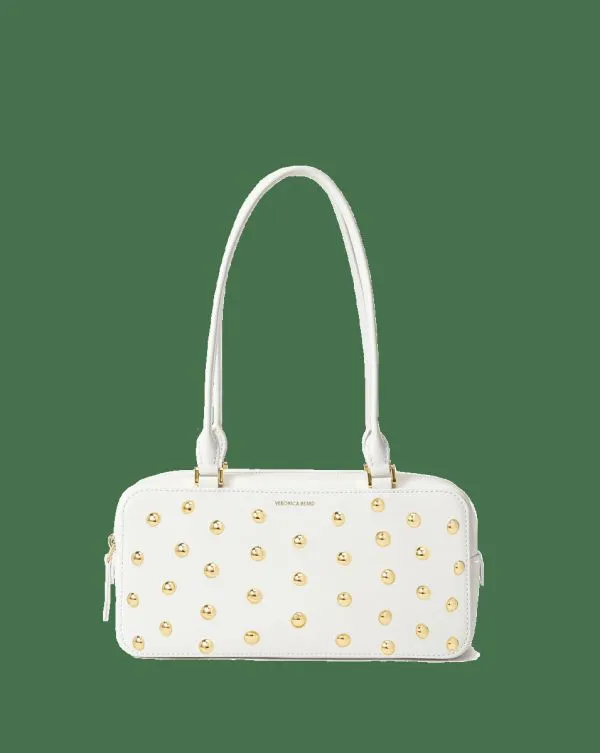 Studded Boxy Shoulder Bag Offwhiteandgold Women Veronica Beard Handbags Studded Boxy Shoulder Bag Offwhiteandgold Women Veronica Beard Handbags