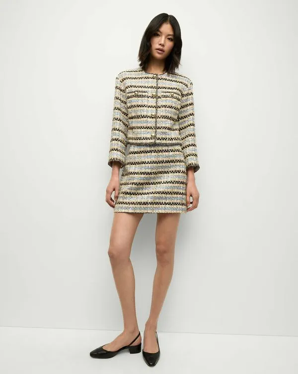 Sumira Metallic Tweed Jacket Blueandivory Women Veronica Beard Jackets and Outerwear Sumira Metallic Tweed Jacket Blueandivory Women Veronica Beard Jackets and Outerwear