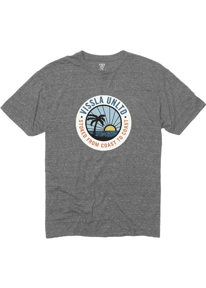 Sun Down Boys Snow Tee Black Heather Clothing Vissla Youth