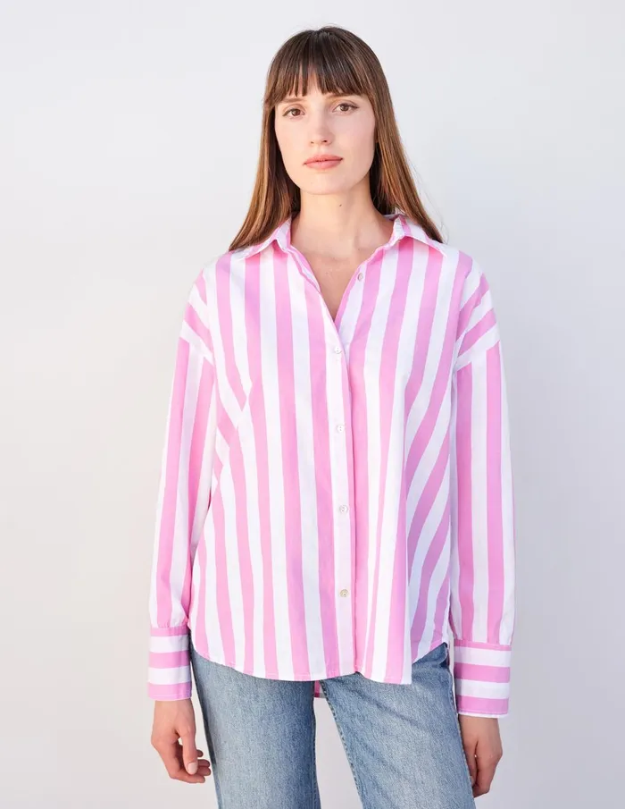Sundry Clothing Shirting Women Women039s Candy Striped Button Down In Magenta Magenta Sundry Clothing Shirting Women Women039s Candy Striped Button Down In Magenta Magenta
