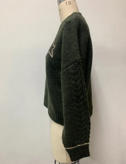 Sundry Clothing Sweaters Women Women039s Cable Sleeve Sweater With Embroidery In Fern Fern Sundry Clothing Sweaters Women Women039s Cable Sleeve Sweater With Embroidery In Fern Fern
