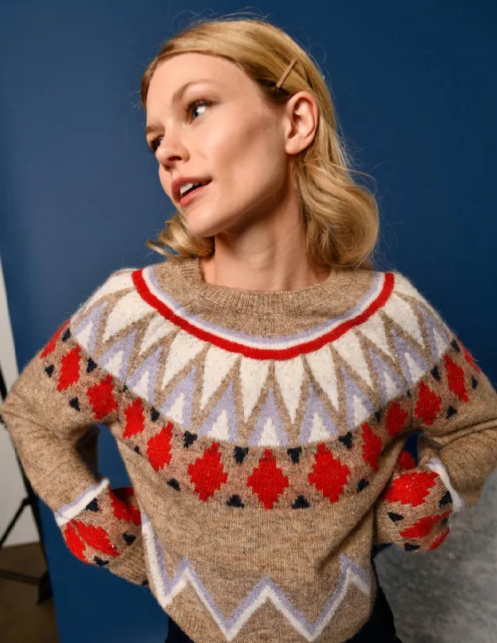 Sundry Clothing Sweaters Women Women039s Fairisle Sweater In Taupe Taupe