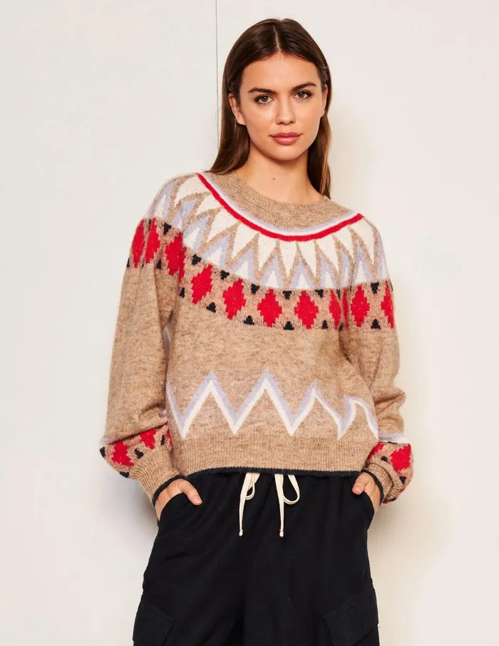 Sundry Clothing Sweaters Women Women039s Fairisle Sweater In Taupe Taupe Sundry Clothing Sweaters Women Women039s Fairisle Sweater In Taupe Taupe