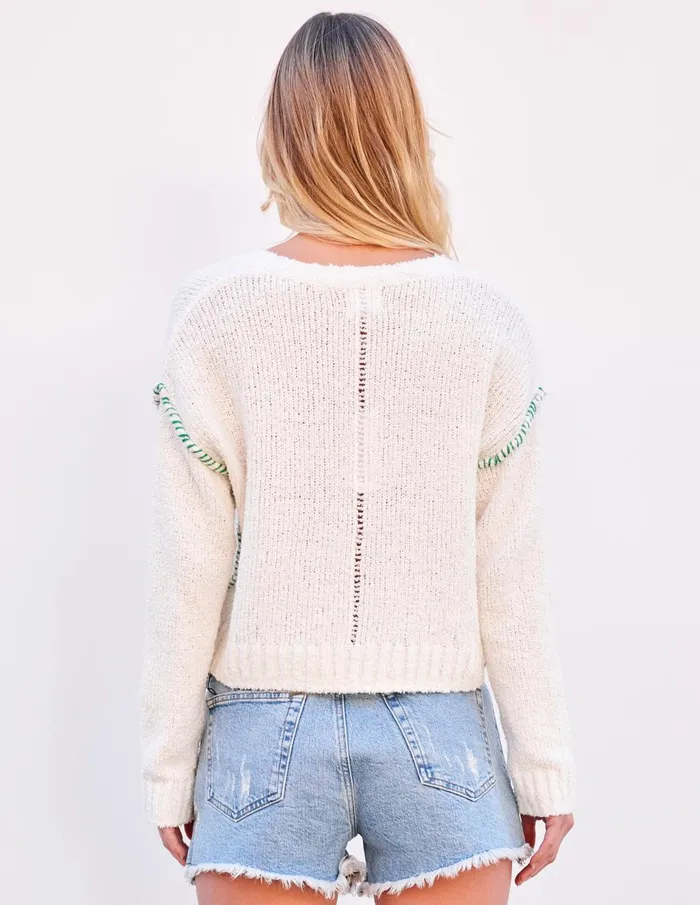 Sundry Clothing Sweaters Women Women039s VNeck Sweater In Cream Cream