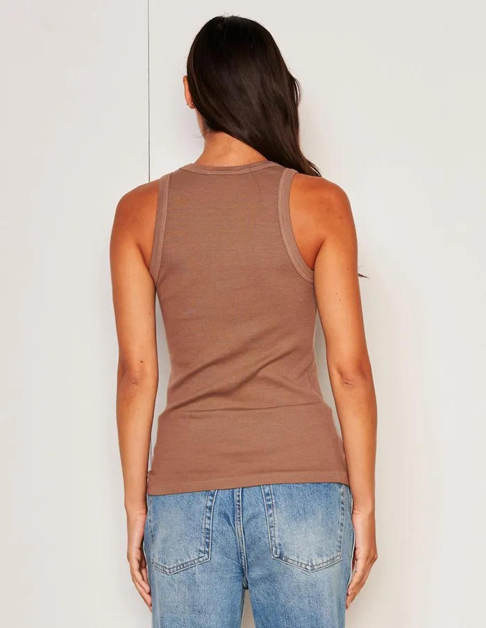 Sundry Clothing Tanks Women Women039s High Crew Tank In Taupe Taupe