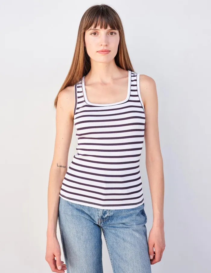 Sundry Clothing Tanks Women Women039s Striped Bodycon Tank In White White