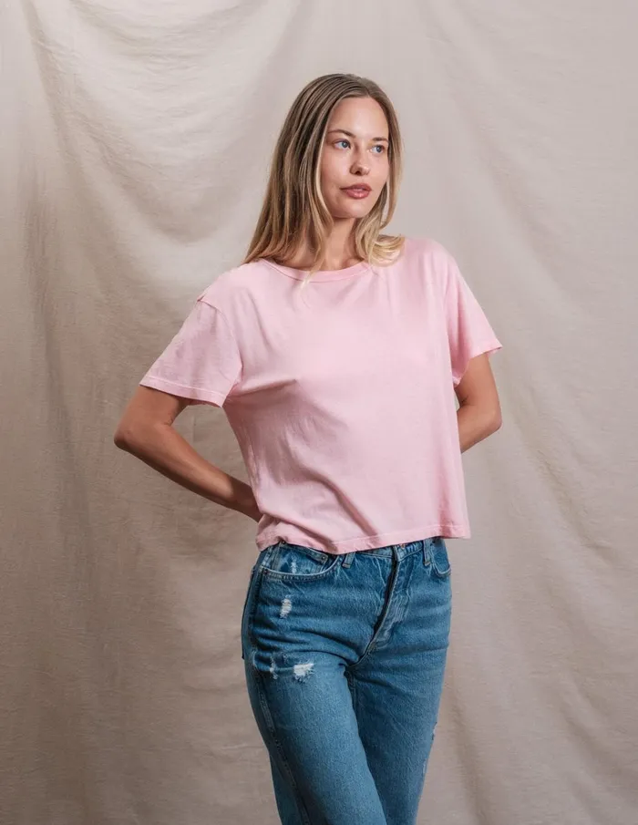 Sundry Clothing Tees Women Butter Soft Boxy Crop In Ballet Pink Ballet Pink