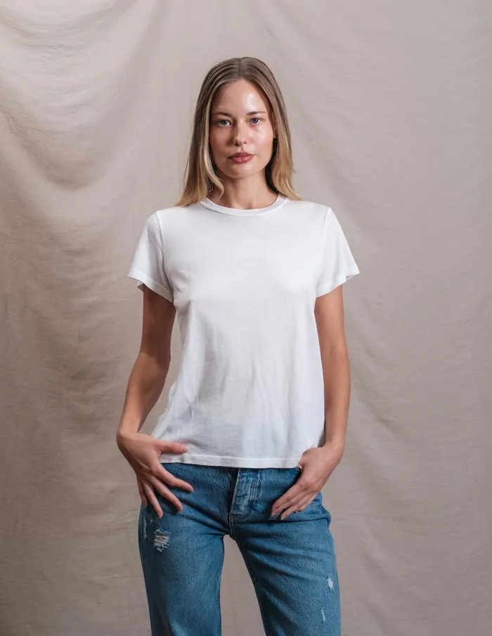 Sundry Clothing Tees Women Butter Soft Crew In White White