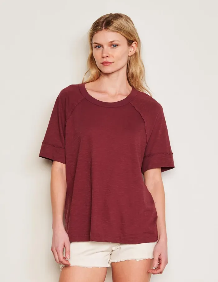 Sundry Clothing Tees Women Women039s Boyfriend Tee In Merlot Merlot