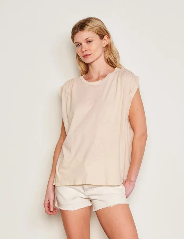 Sundry Clothing Tees Women Women039s Shirred Muscle Tee In Natural Ivory Natural Ivory Sundry Clothing Tees Women Women039s Shirred Muscle Tee In Natural Ivory Natural Ivory