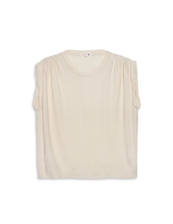 Sundry Clothing Tees Women Women039s Shirred Muscle Tee In Natural Ivory Natural Ivory Sundry Clothing Tees Women Women039s Shirred Muscle Tee In Natural Ivory Natural Ivory