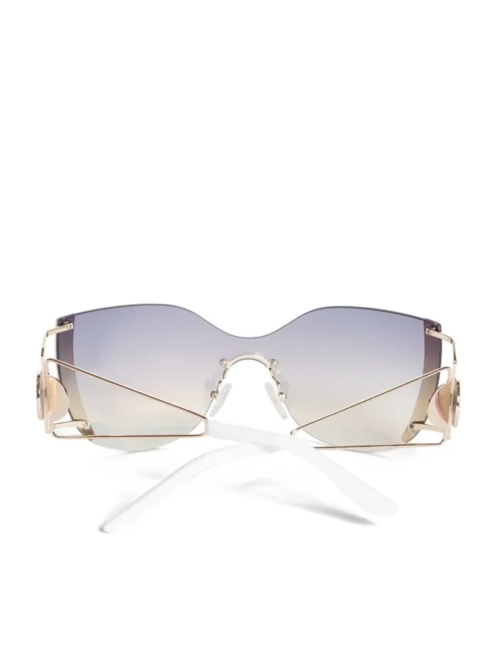 Sunglasses Mirrored Rimless Cateye Sunglasses White GUESS Women Sunglasses Mirrored Rimless Cateye Sunglasses White GUESS Women