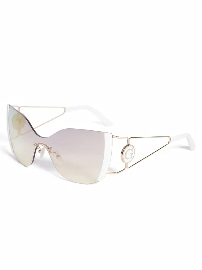 Sunglasses Mirrored Rimless Cateye Sunglasses White GUESS Women Sunglasses Mirrored Rimless Cateye Sunglasses White GUESS Women