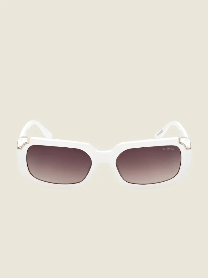 Sunglasses Women GUESS Square Logo Sunglasses White