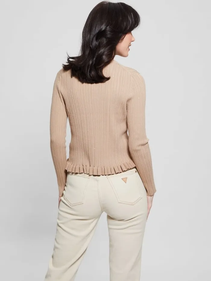 Sweaters and Knits GUESS Women Estelle Sequin Cardigan Wet Sand Sweaters and Knits GUESS Women Estelle Sequin Cardigan Wet Sand