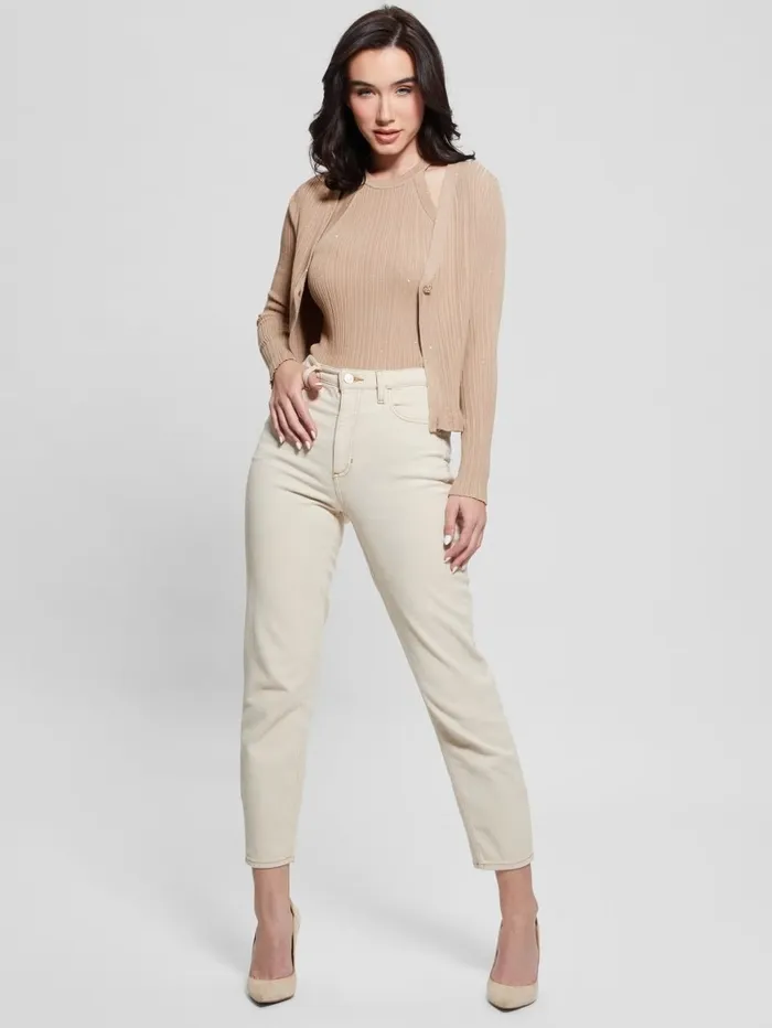 Sweaters and Knits GUESS Women Estelle Sequin Cardigan Wet Sand Sweaters and Knits GUESS Women Estelle Sequin Cardigan Wet Sand