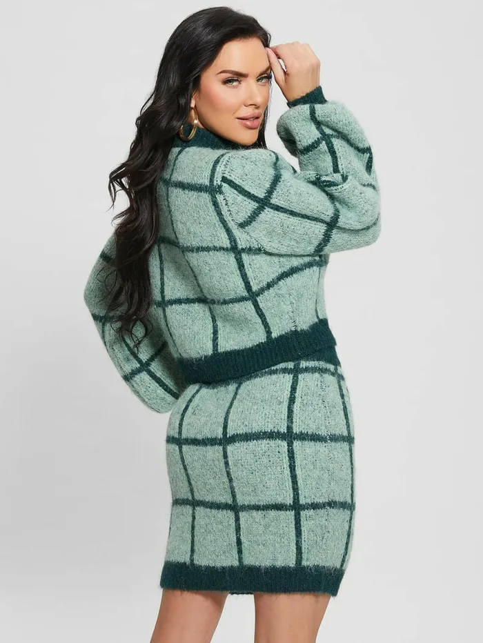 Sweaters and Knits GUESS Women Nadia Plaid Sweater Green Check Sweaters and Knits GUESS Women Nadia Plaid Sweater Green Check