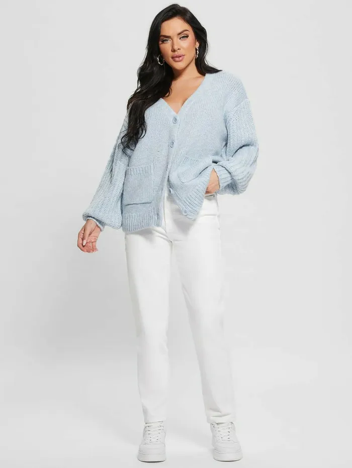 Sweaters and Knits Women Eco Hiro Knit Cardigan Sweater Higher Cloud Multi GUESS