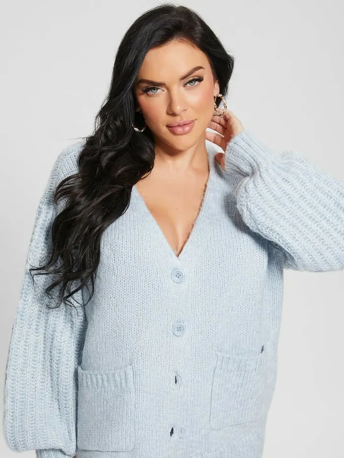 Sweaters and Knits Women Eco Hiro Knit Cardigan Sweater Higher Cloud Multi GUESS