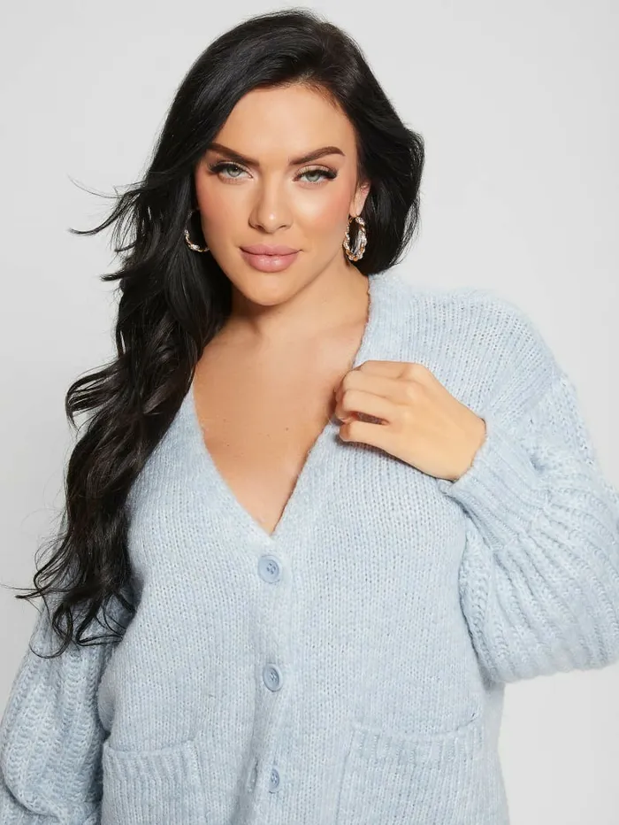 Sweaters and Knits Women Eco Hiro Knit Cardigan Sweater Higher Cloud Multi GUESS