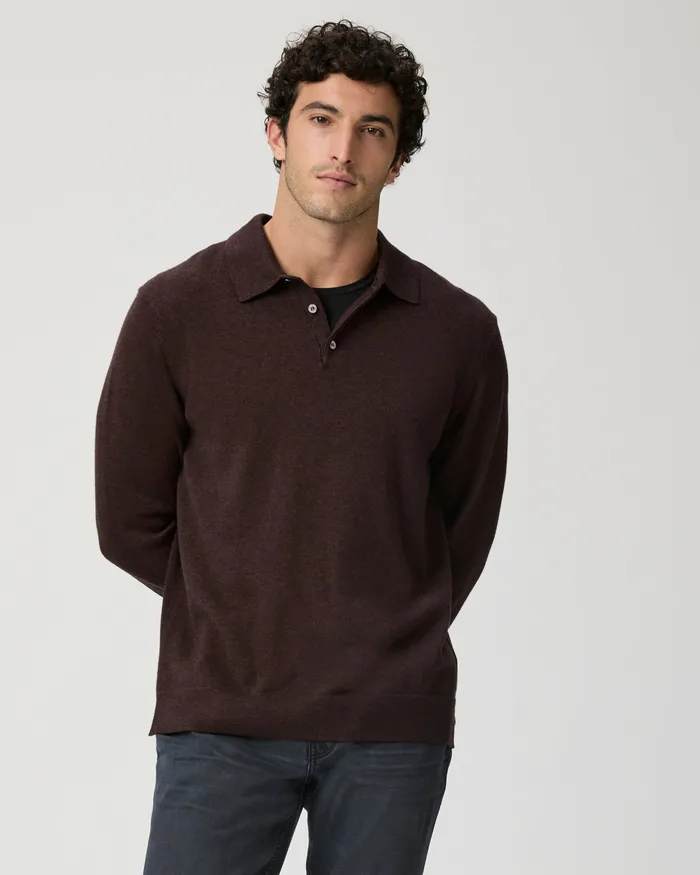 Sweaters and Sweatshirts PAIGE Men Finsbury Sweater Polo 8211 Heathered Bordeaux Sweaters and Sweatshirts PAIGE Men Finsbury Sweater Polo 8211 Heathered Bordeaux