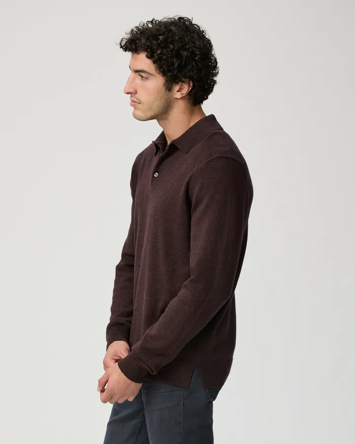 Sweaters and Sweatshirts PAIGE Men Finsbury Sweater Polo 8211 Heathered Bordeaux Sweaters and Sweatshirts PAIGE Men Finsbury Sweater Polo 8211 Heathered Bordeaux