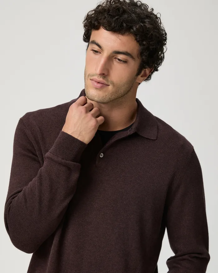 Sweaters and Sweatshirts PAIGE Men Finsbury Sweater Polo 8211 Heathered Bordeaux Sweaters and Sweatshirts PAIGE Men Finsbury Sweater Polo 8211 Heathered Bordeaux