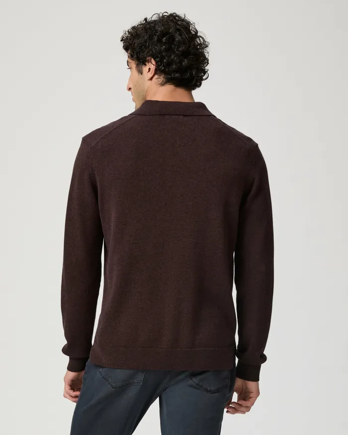 Sweaters and Sweatshirts PAIGE Men Finsbury Sweater Polo 8211 Heathered Bordeaux Sweaters and Sweatshirts PAIGE Men Finsbury Sweater Polo 8211 Heathered Bordeaux