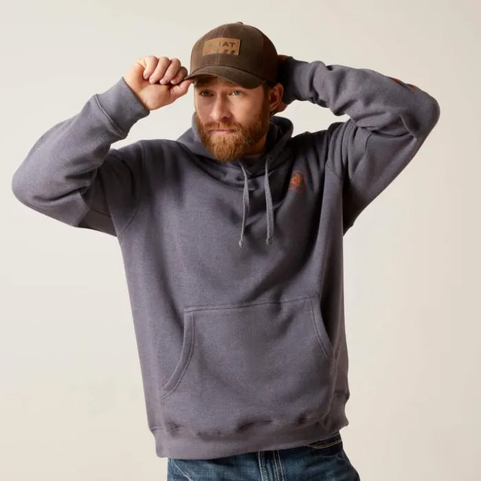 Sweatshirts and Hoodies Men Ariat Ariat Logo Hoodie Odyssey Gray Heather