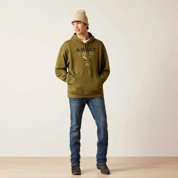 Sweatshirts and Hoodies Men Ariat Blanket Skull Hoodie Peeze Heather