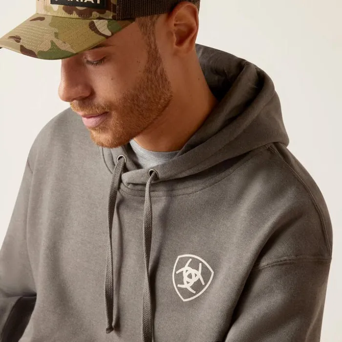 Sweatshirts and Hoodies Men Ariat Camo Corps Hoodie Grey Heather Sweatshirts and Hoodies Men Ariat Camo Corps Hoodie Grey Heather