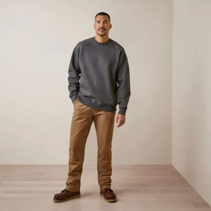 Sweatshirts and Hoodies Men Ariat Rebar Workman Logo Sweater Charcoal Heather Sweatshirts and Hoodies Men Ariat Rebar Workman Logo Sweater Charcoal Heather