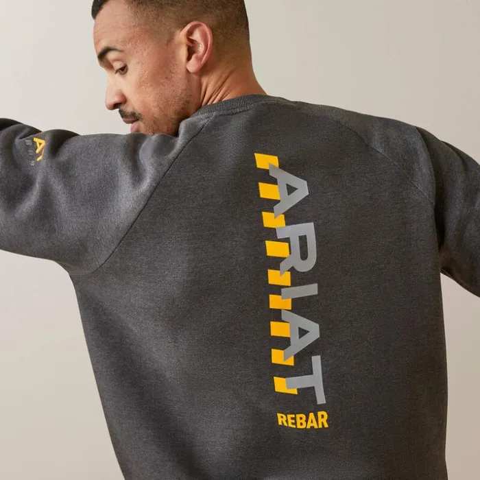 Sweatshirts and Hoodies Men Ariat Rebar Workman Logo Sweater Charcoal Heather Sweatshirts and Hoodies Men Ariat Rebar Workman Logo Sweater Charcoal Heather