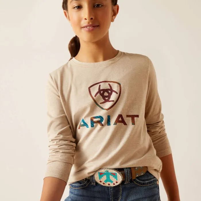 TShirts and Polos Kids Ariat Serape Shield Shirt Oatmeal Heather TShirts and Polos Kids Ariat Serape Shield Shirt Oatmeal Heather