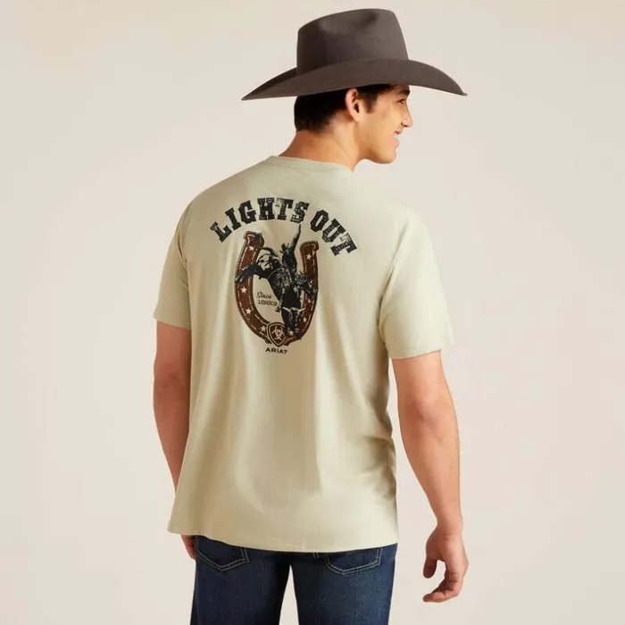 TShirts and Polos Men Ariat Ariat Lights TShirt Desert Sage Heather