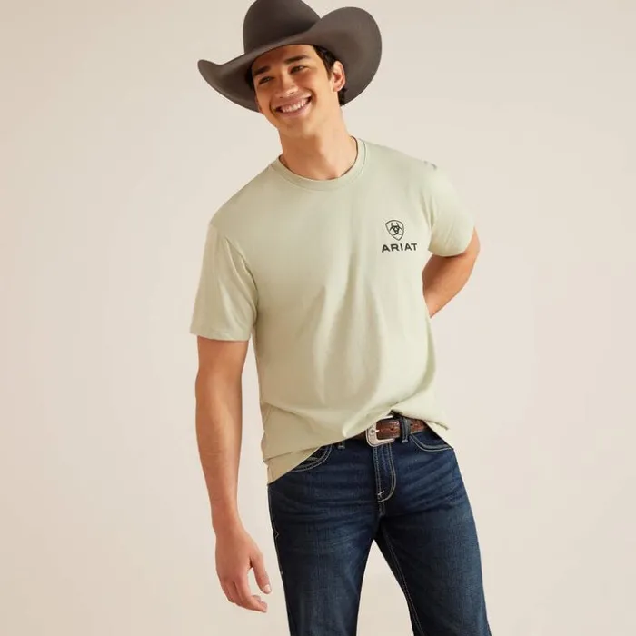 TShirts and Polos Men Ariat Ariat Lights TShirt Desert Sage Heather