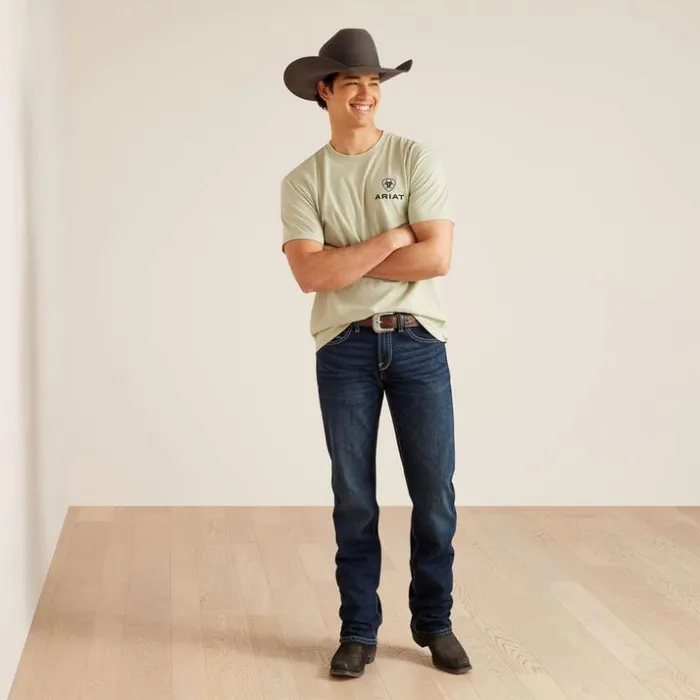 TShirts and Polos Men Ariat Ariat Lights TShirt Desert Sage Heather