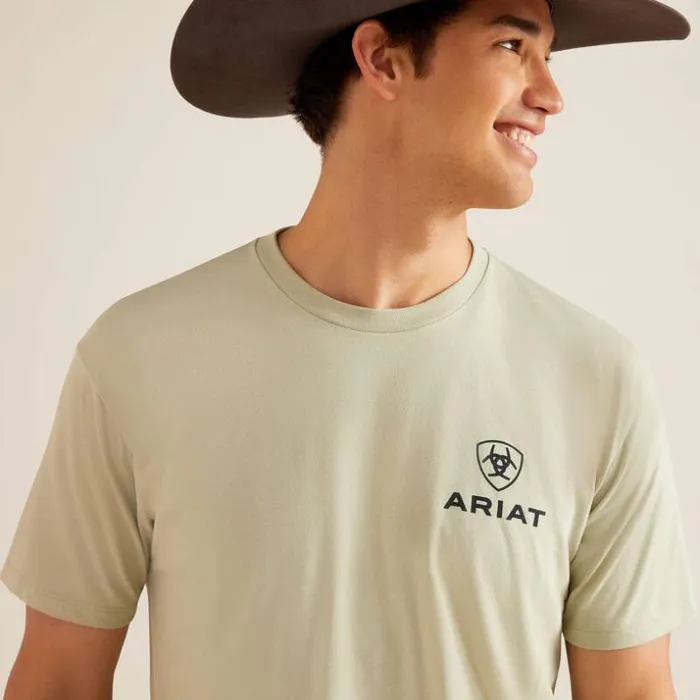TShirts and Polos Men Ariat Ariat Lights TShirt Desert Sage Heather