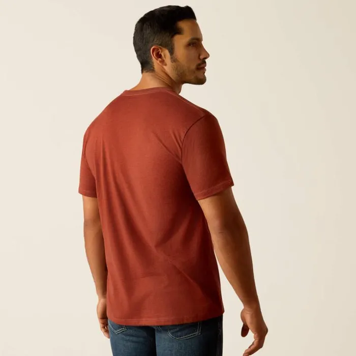 TShirts and Polos Men Ariat Ariat Pueblo Flag TShirt Rust Heather