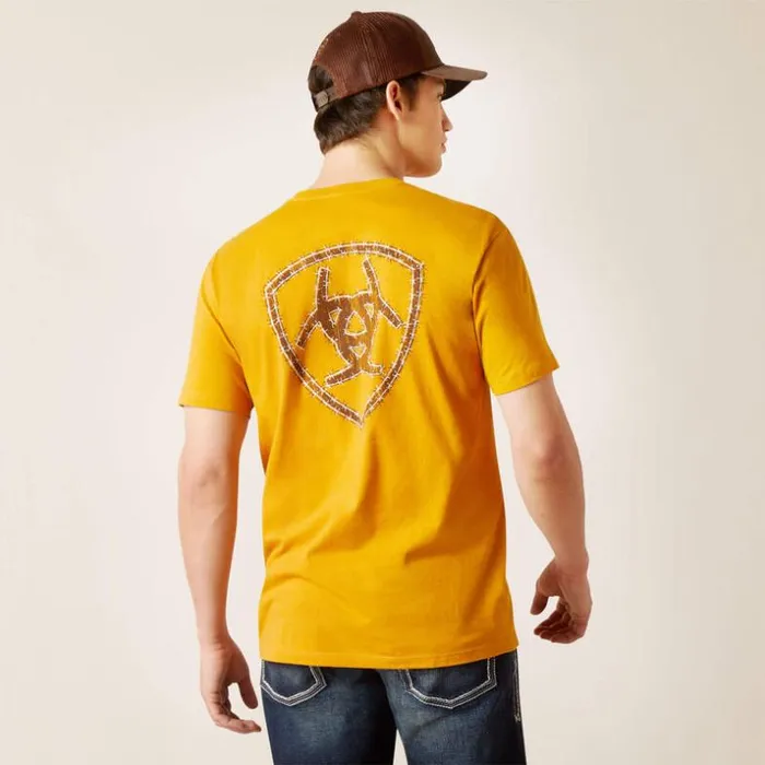 TShirts and Polos Men Ariat Ariat Western Wire TShirt Buckhorn Heather