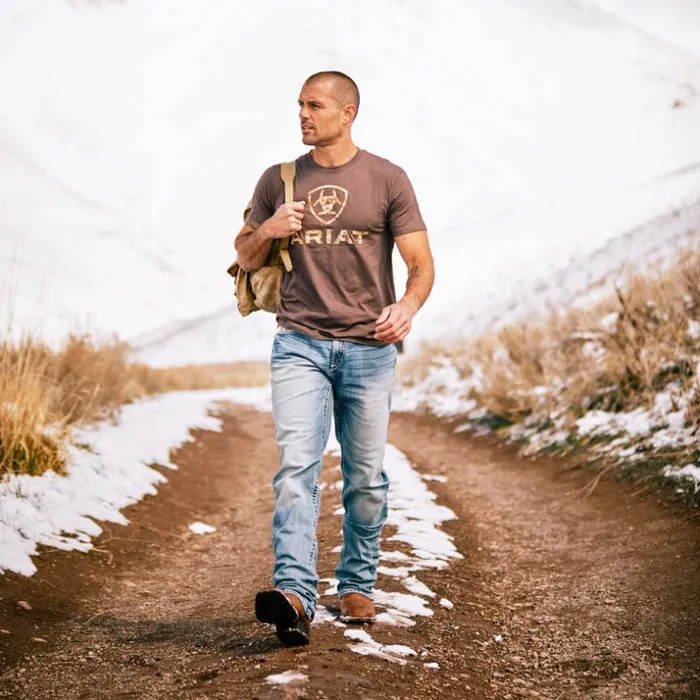 TShirts and Polos Men Ariat Liberty USA Brown Heather TShirts and Polos Men Ariat Liberty USA Brown Heather