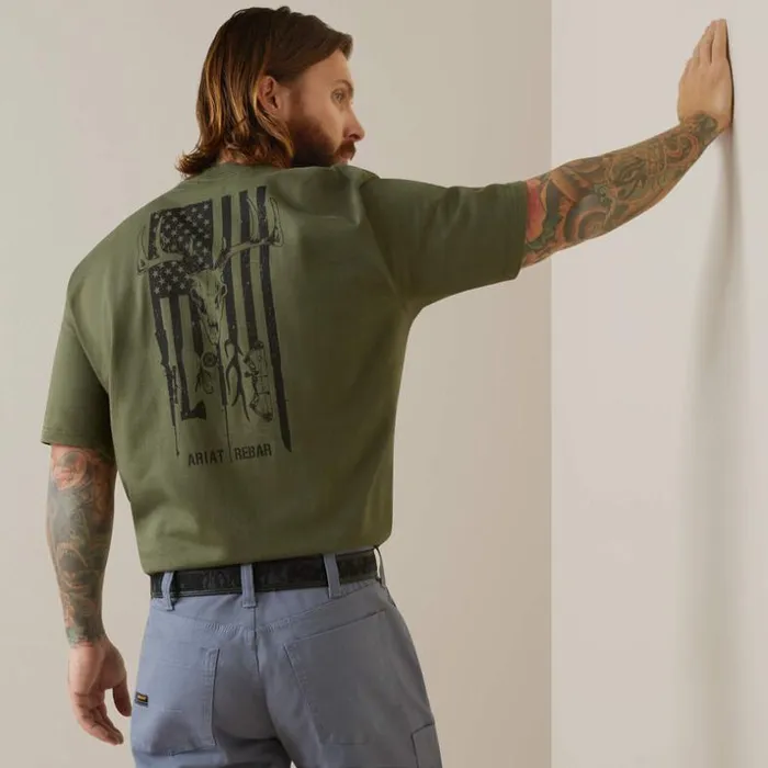 TShirts and Polos Men Ariat Rebar Cotton Strong American Outdoors TShirt Beetle TShirts and Polos Men Ariat Rebar Cotton Strong American Outdoors TShirt Beetle