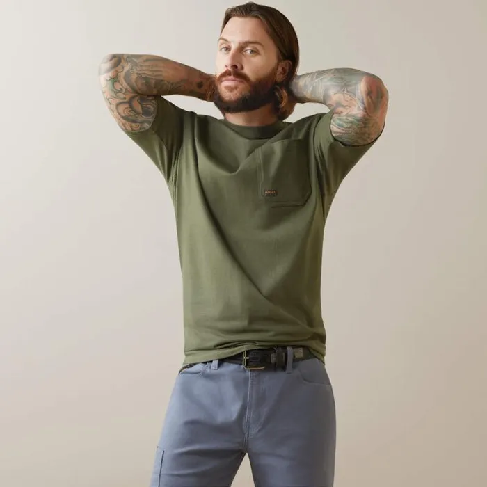 TShirts and Polos Men Ariat Rebar Cotton Strong American Outdoors TShirt Beetle TShirts and Polos Men Ariat Rebar Cotton Strong American Outdoors TShirt Beetle