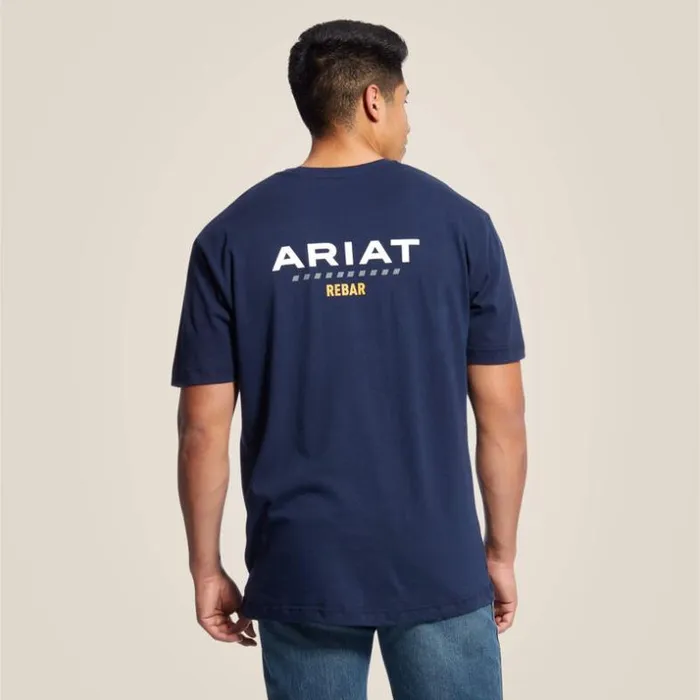 TShirts and Polos Men Ariat Rebar Cotton Strong Logo TShirt Navy