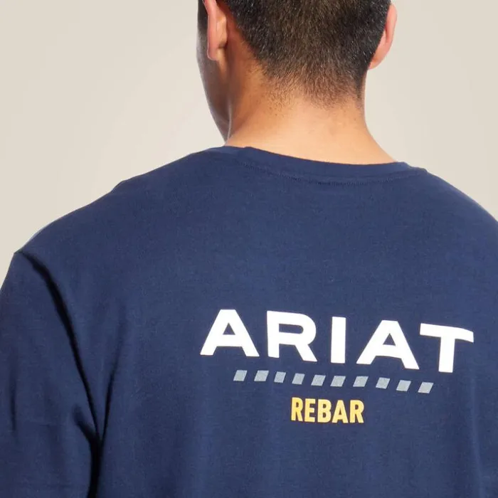 TShirts and Polos Men Ariat Rebar Cotton Strong Logo TShirt Navy