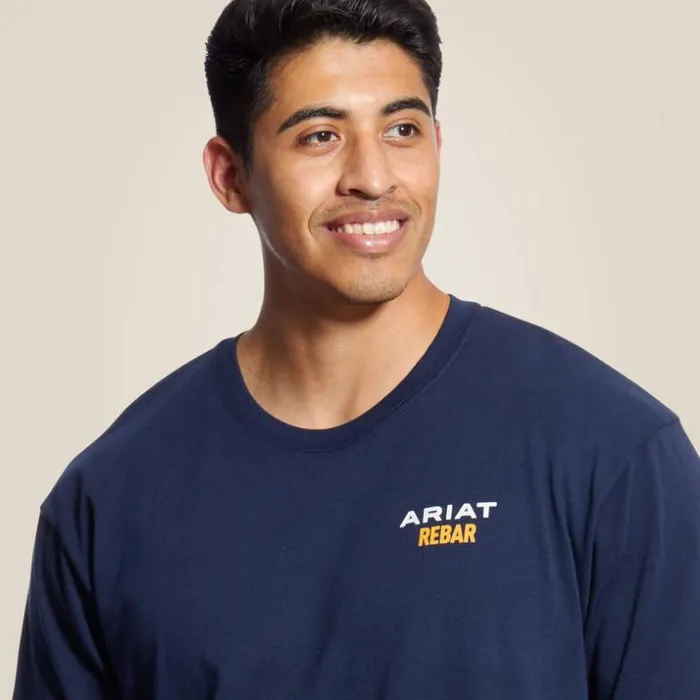 TShirts and Polos Men Ariat Rebar Cotton Strong Logo TShirt Navy
