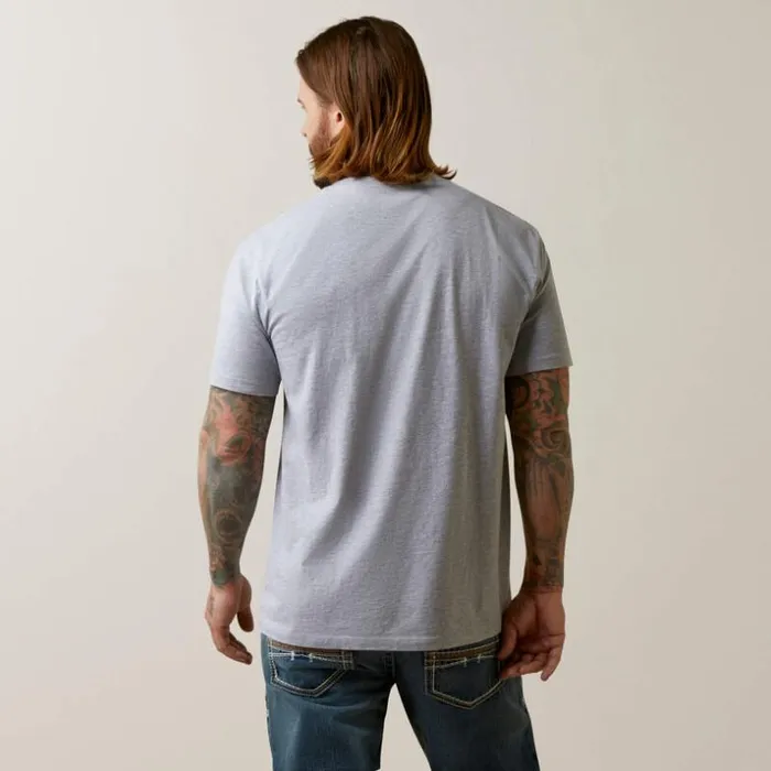 TShirts and Polos Men Ariat Roper Western Aloha TShirt Heather Grey